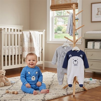 pyjama bébé lot trois bleu ourson gris chat blanc ourson enfant chambre