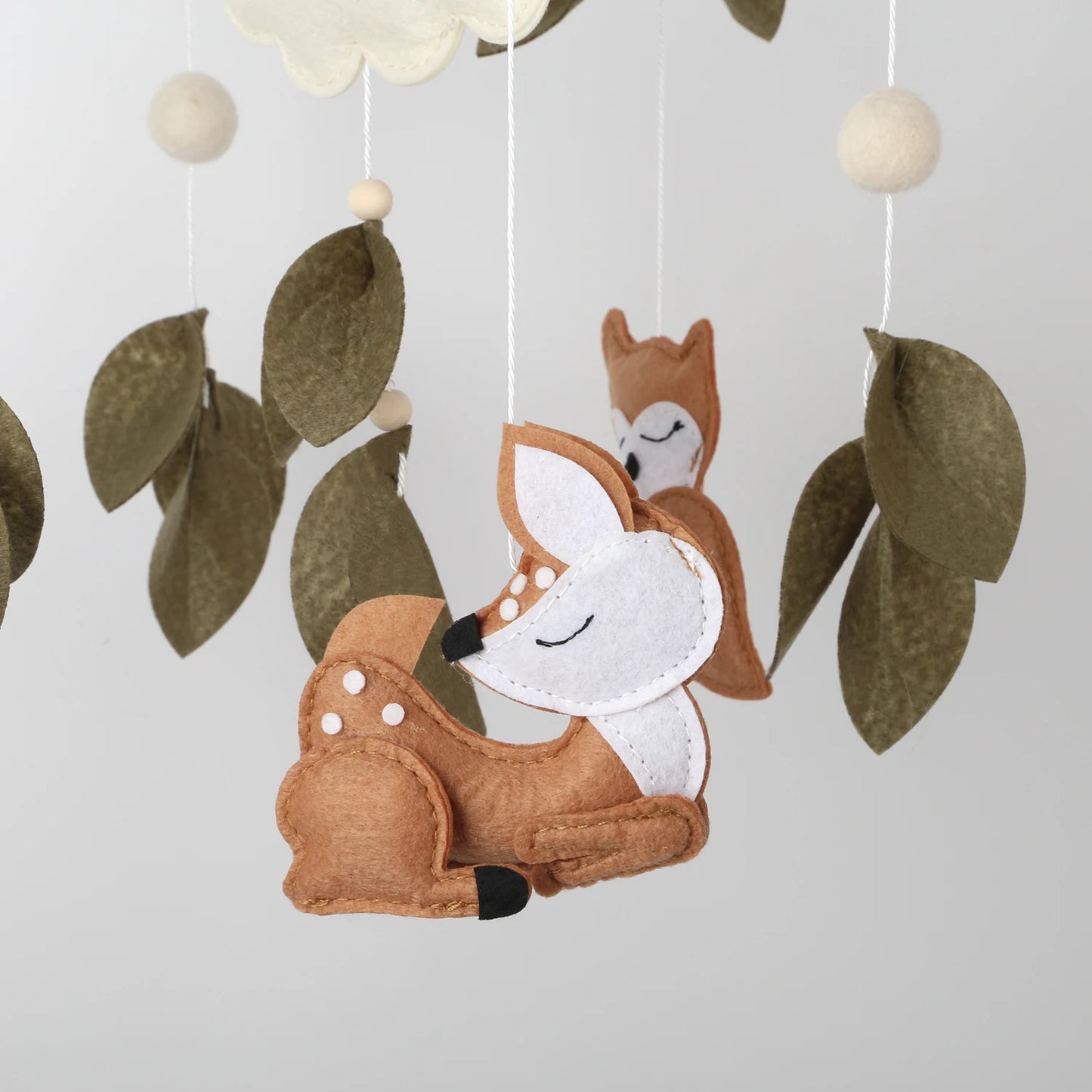 Mobile bébé forêt | Artisanal Feutre Bois