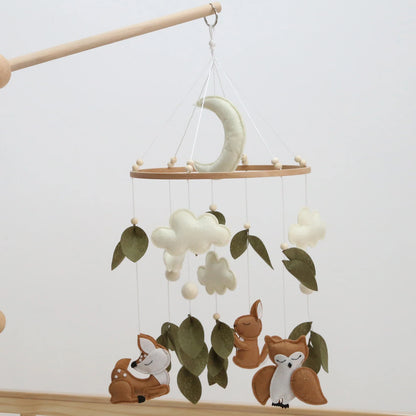 Mobile bébé forêt | Artisanal Feutre Bois