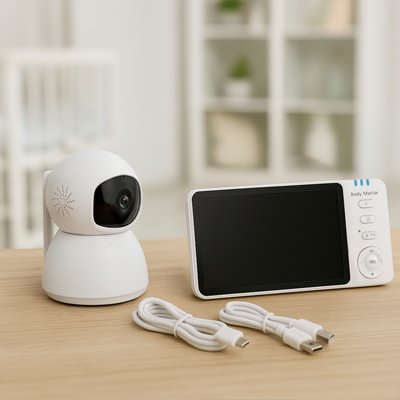 caméra bébé moniteur machine fils usb sur table