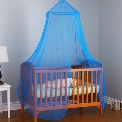 ciel de lit moustiquaire transparent bleu foncé enfant endormi
