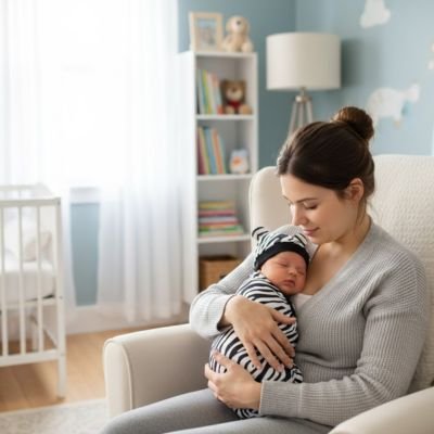 couverture d'emmaillotage le style zèbre enfant bras maman
