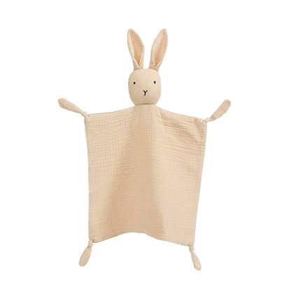 doudou bébé mousseline lapin blanc fond blanc