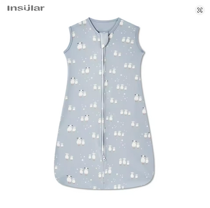 gigoteuse gris motifs moutons famille fond blanc