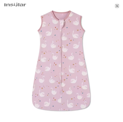 gigoteuse rose motifs cygnes blanc coeurs fond blanc