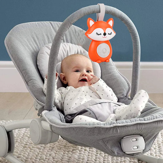 machine bruit blanc bébé animal renard orange musical accroché siège