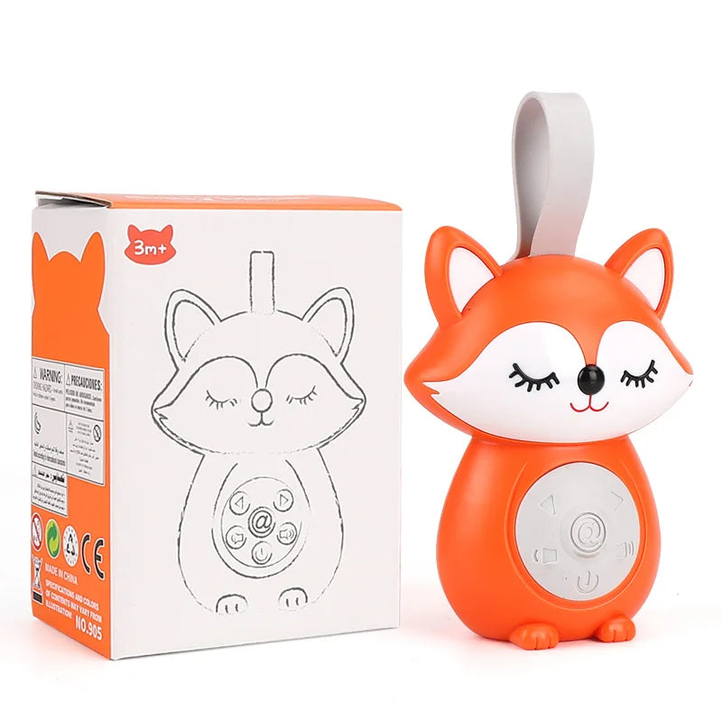 machine bruit blanc bébé animal renard orange musical gros plan