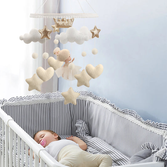 mobile bébé ballerine blanc crème or enfant endormi berceau
