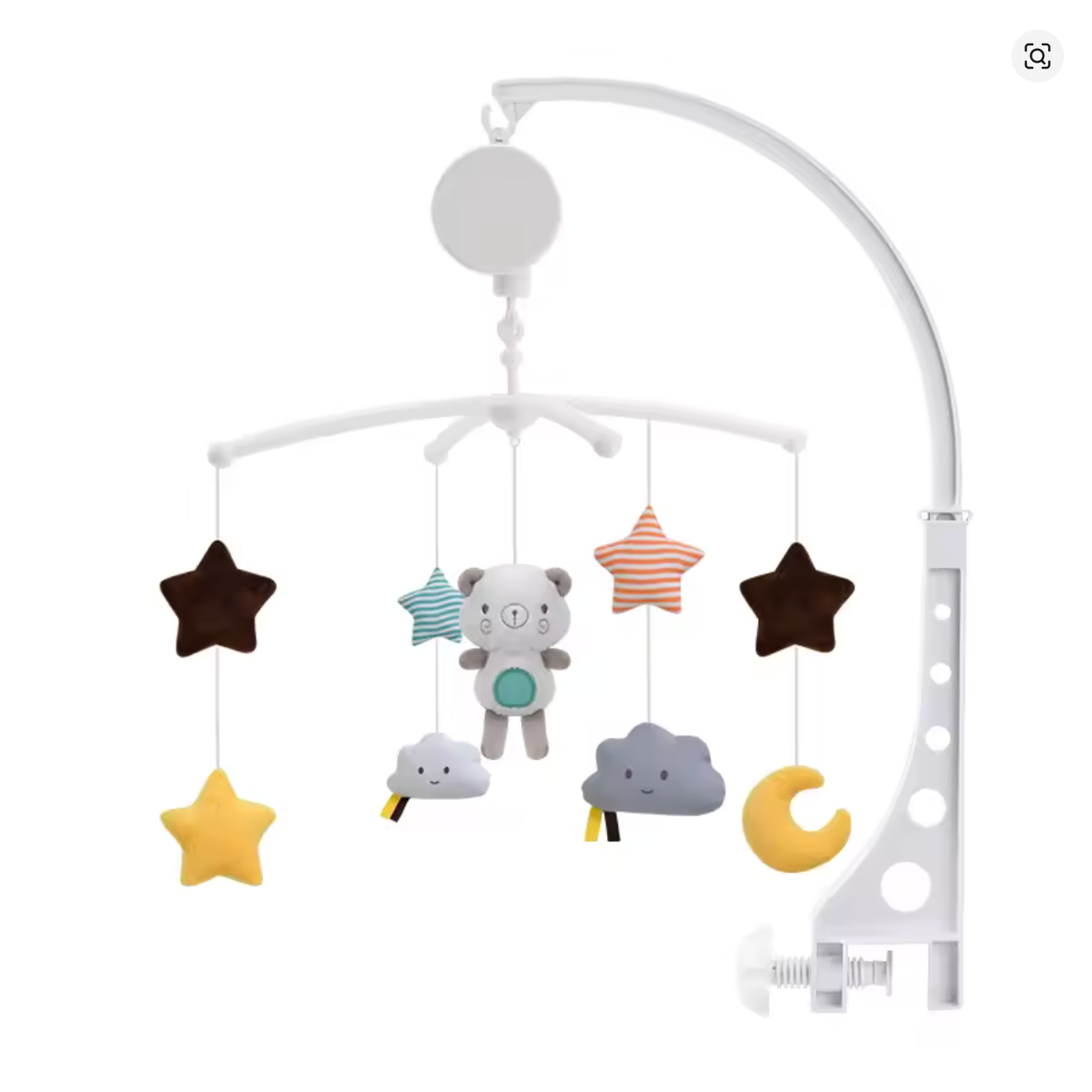 mobile bébé option ourson gris gros plan