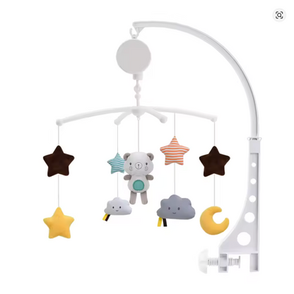 mobile bébé option ourson gris gros plan