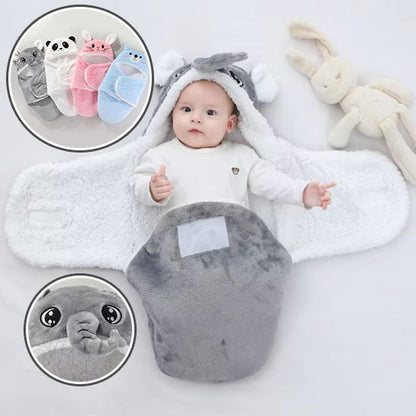 nid d'ange gris blanc éléphant tête bébé éveillé peluche lapin à côté