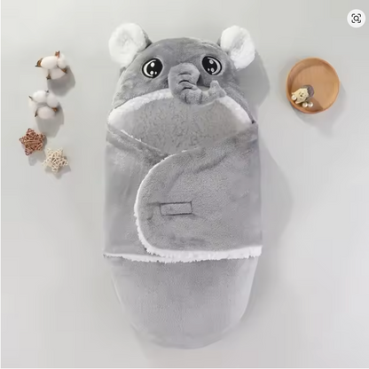 nid d'ange gris éléphant gros plan fond blanc