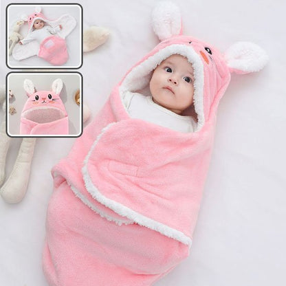 nid d'ange rose blanc lapin tête bébé éveillé peluche lapin à côté