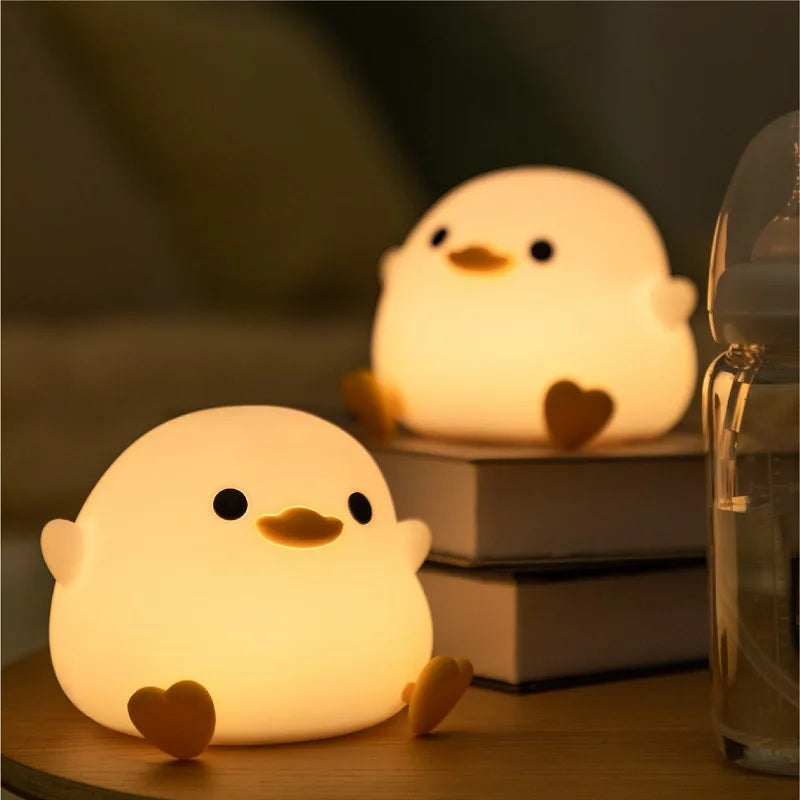 veilleuse bébé canard intensité lumineuse mignon petit bureau livres