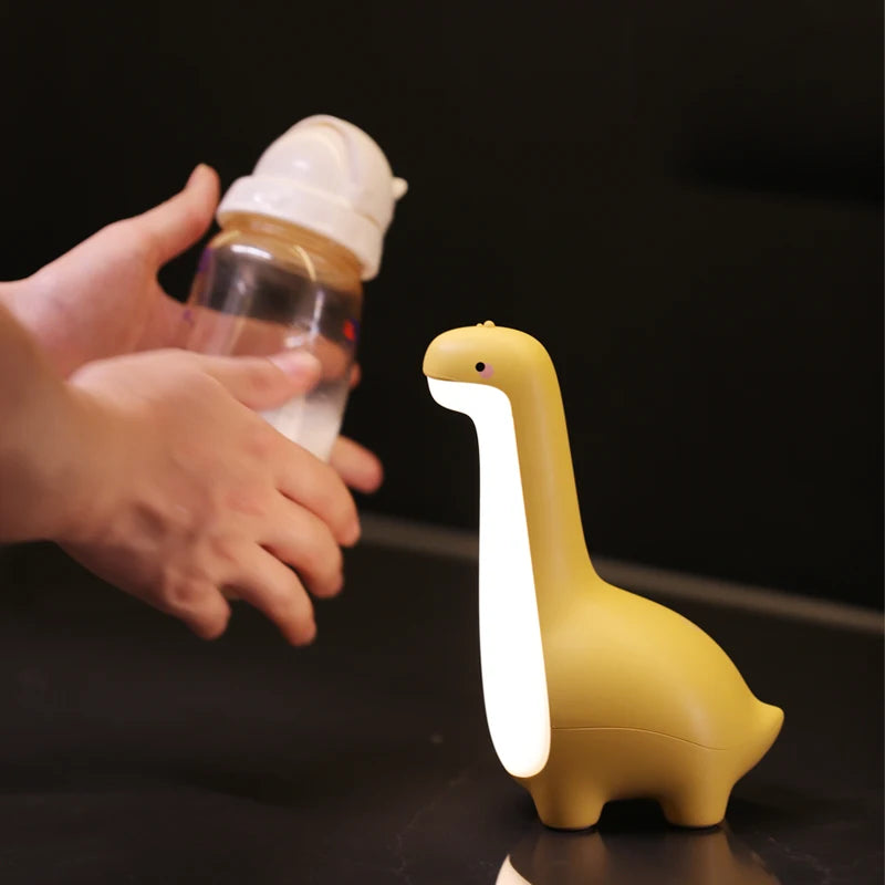veilleuse bébé dinosaure jaune lumière forte biberon bébé
