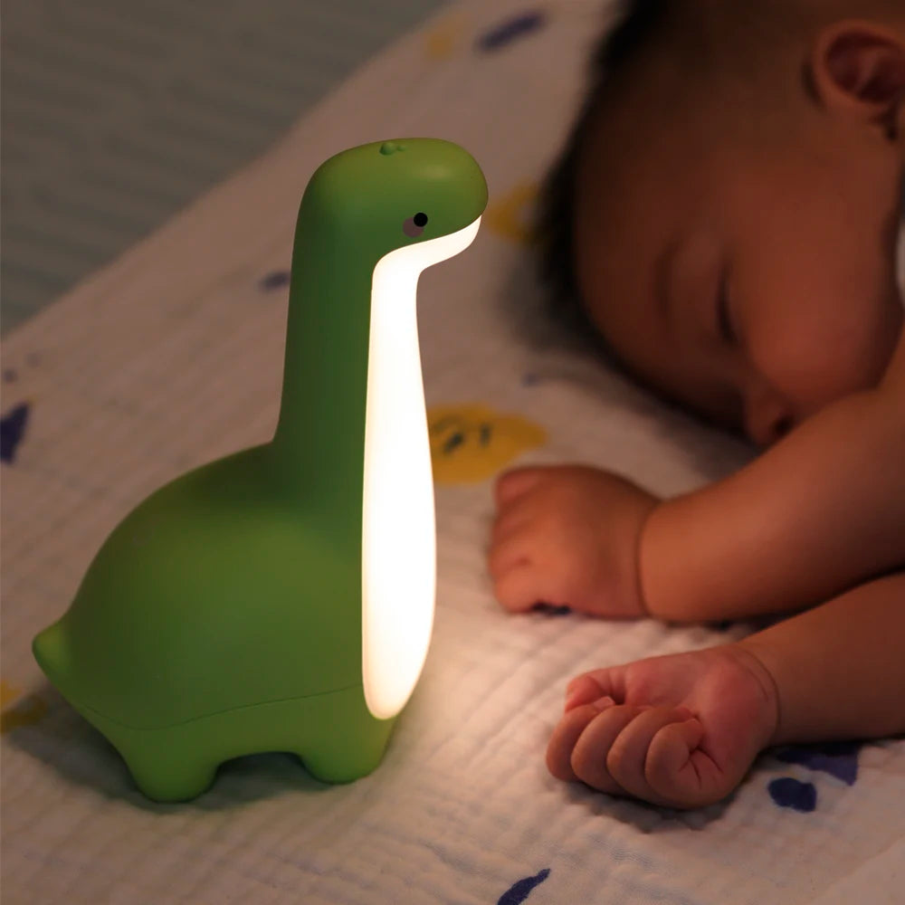 veilleuse bébé dinosaure vert lumière forte couverture bébé dort