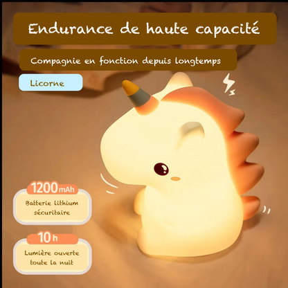 veilleuse bébé licorne illumine sur table options descriptions endurance
