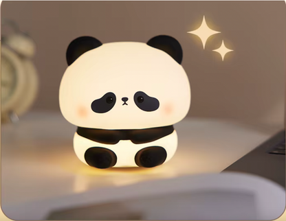 veilleuse enfant panda mignon lumineux table blanche réveil matin